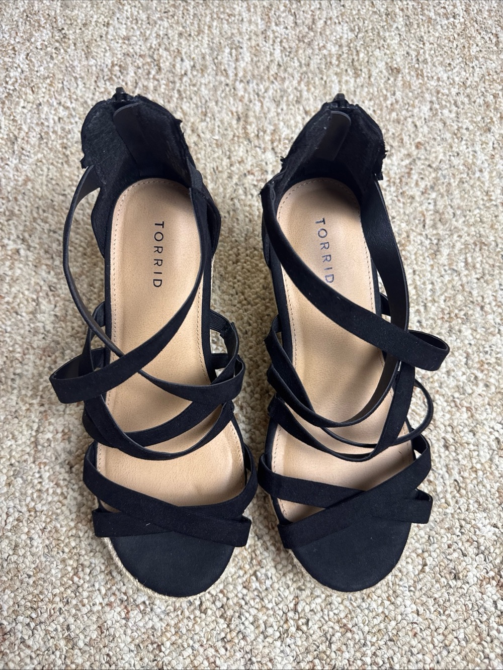torrid Black Strappy Espadrille Wedge Sandals - Picture 4 of 8